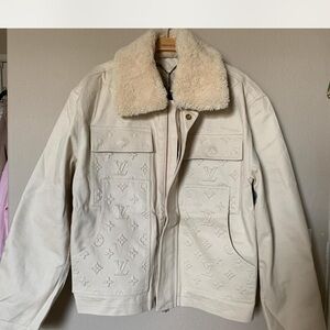 Louis Vuitton Cream Jacket with Shearling Collar